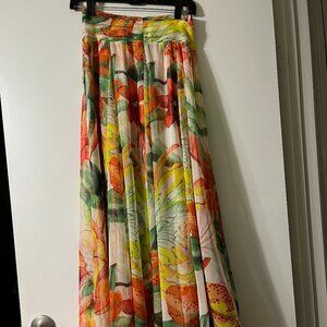 White House Black Market Floral Multi Color Skirt